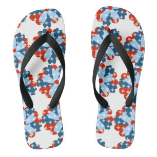 Summer Cute Patriotic Flowers Flip Flops