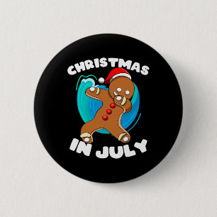 Summer Dabbing Gingerbread Man Xmas Boy Christmas Button