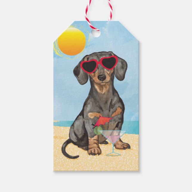 Summer Dachshund Gift Tags (Front)