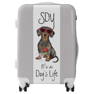 Dachshund Doxen Weiner Word Art Dog Owner Gift Carry Lightweight Large Capacity Portable Travel Luggage Trolley Bag 