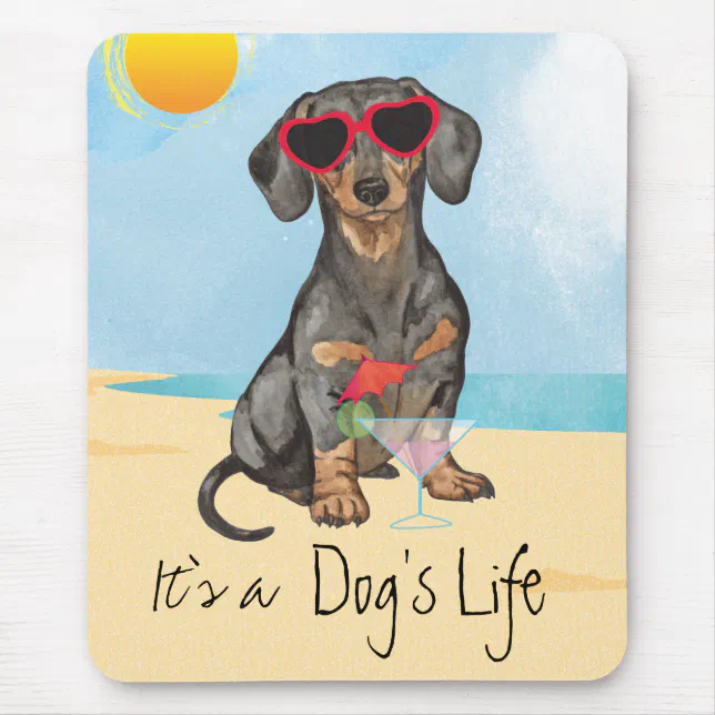 9.5 x 8 in. Long Hair Red Dachshund Mouse Pad, Hot Pad Or Trivet, 1