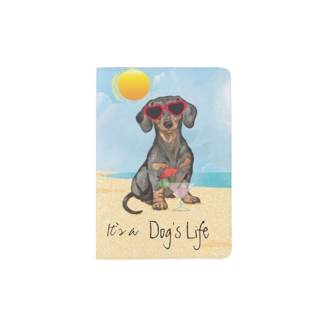Summer Dachshund Passport Holder (Front)