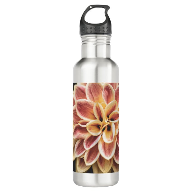 Summer Dahlia Beautiful Flower (Floral Art) Stainless Steel Water Bottle (Front)