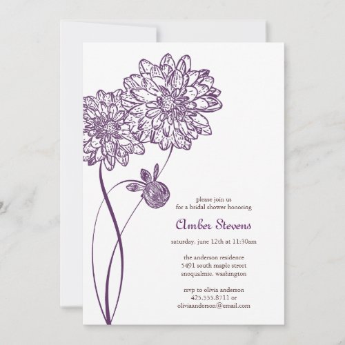Summer Dahlias Shower/Party Invitation