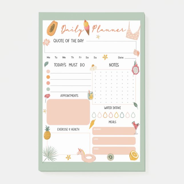 Summer Daily Planner Notepad  (Front)