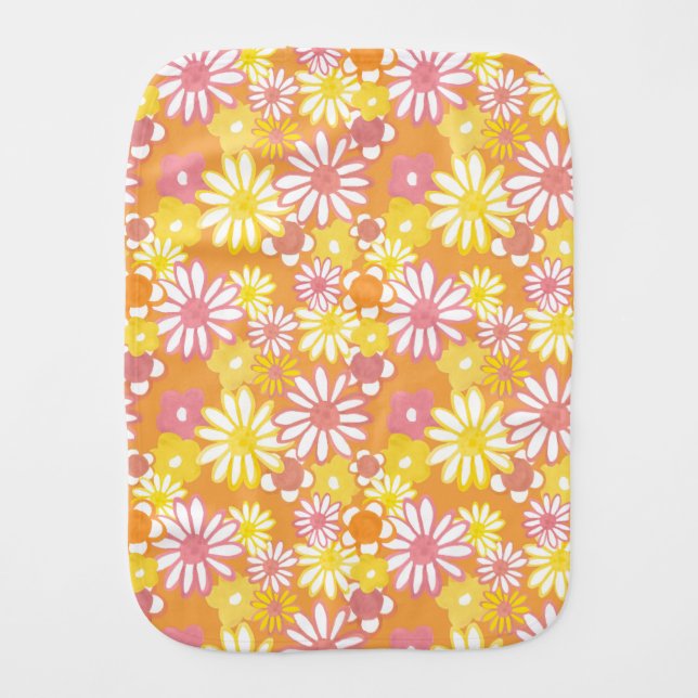 Summer Daisies Burp Cloth (Front)