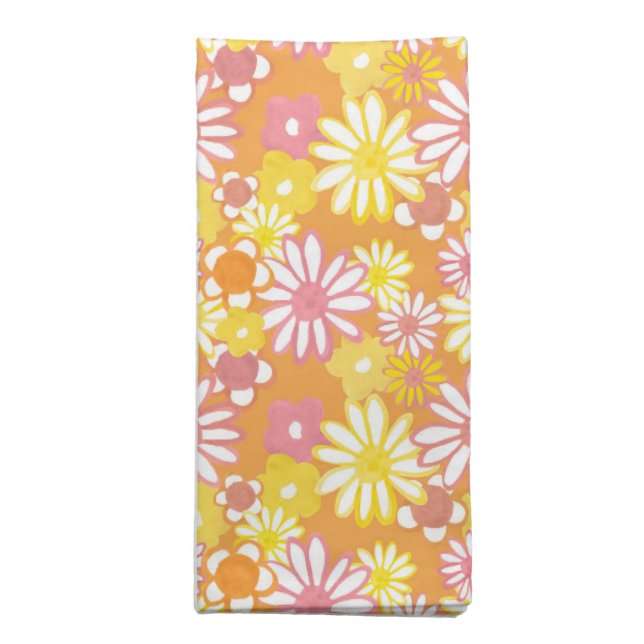 Summer Daisies Cloth Napkins (Folded)