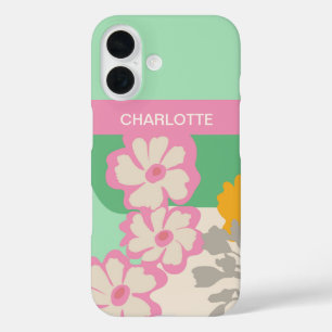Summer Daisies Color Blocks Modern Floral iPhone 16 Case