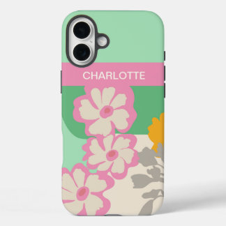 Summer Daisies Color Blocks Modern Floral iPhone 16 Plus Case