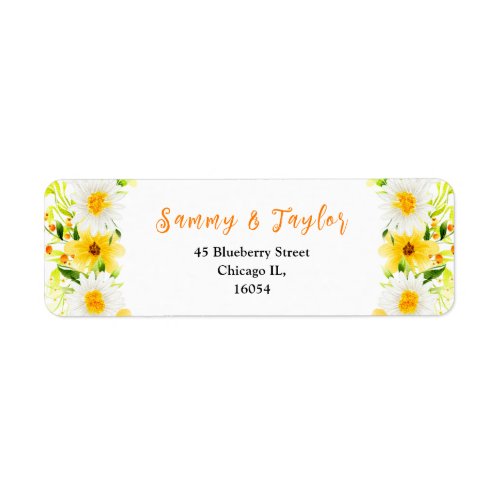 Summer Daisies Floral and Foliage Label