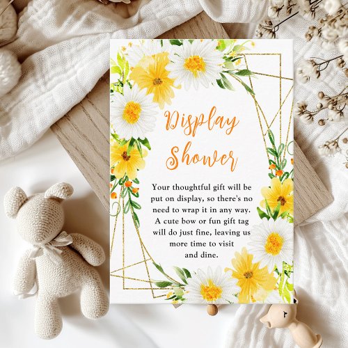 Summer Daisies Floral Baby Display Shower Enclosure Card