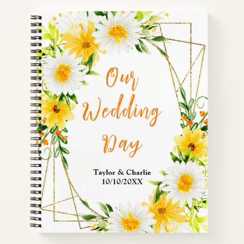 Summer Daisies Floral Wedding Planner Notebook