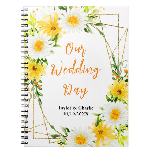 Summer Daisies Floral Wedding Planner Notebook