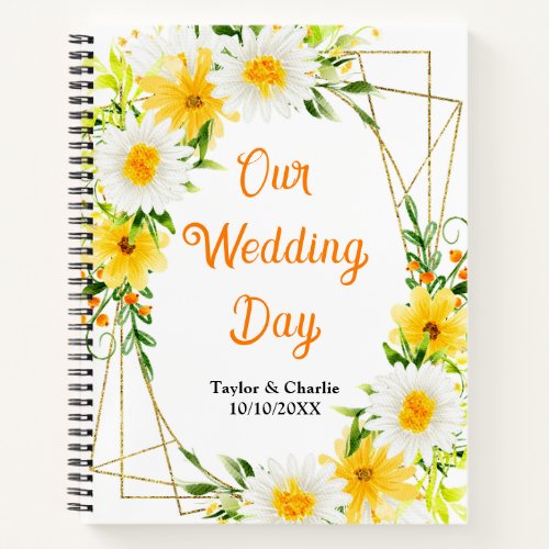 Summer Daisies Floral Wedding Planner Notebook