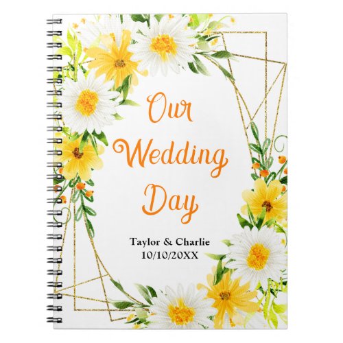 Summer Daisies Floral Wedding Planner Notebook