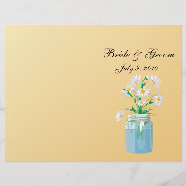 Summer Daisies Folded Wedding Program (Front)