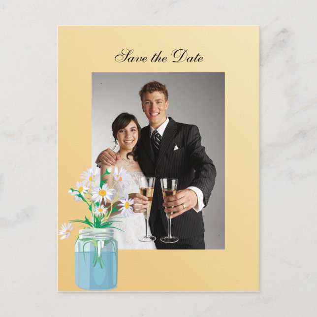 Summer Daisies Save the Date Postcard (Front)