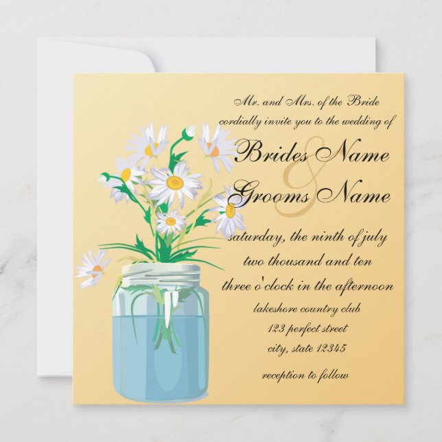 Summer Daisies Wedding Invitations (Front)