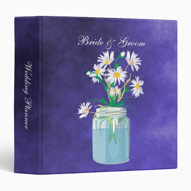 Summer Daisies Wedding Planner 3 Ring Binder (Front/Spine)