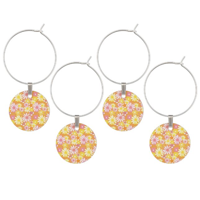 Summer Daisies Wine Charms (Staggered)