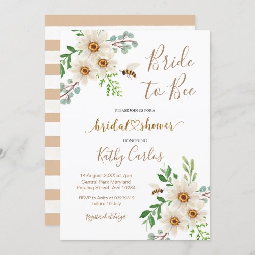 Summer Daisy Bride to Bee Bridal Shower Invitation