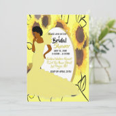 Summer Daisy Floral African American Bridal Shower Invitation (Standing Front)
