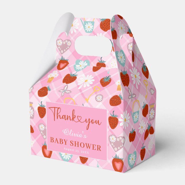 Summer Daisy Flower Berry Sweet Baby Shower  Favor Boxes (Front Side)