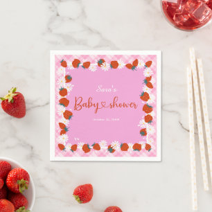Summer Daisy Flower Berry Sweet Baby Shower Napkins