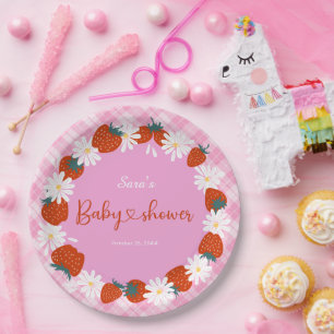 Summer Daisy Flower Berry Sweet Baby Shower Paper Plates