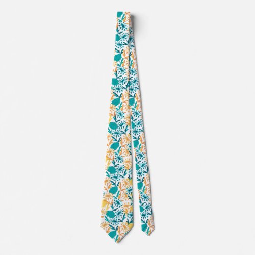 Summer Daisy Flower Garden Neck Tie