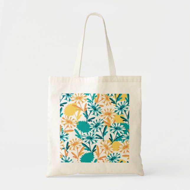 Summer Daisy Flower Garden Tote Bag (Front)