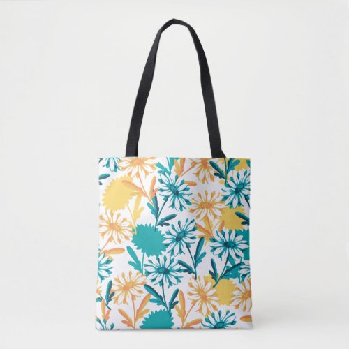 Summer Daisy Flower Garden Tote Bag