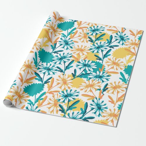 Summer Daisy Flower Garden Wrapping Paper