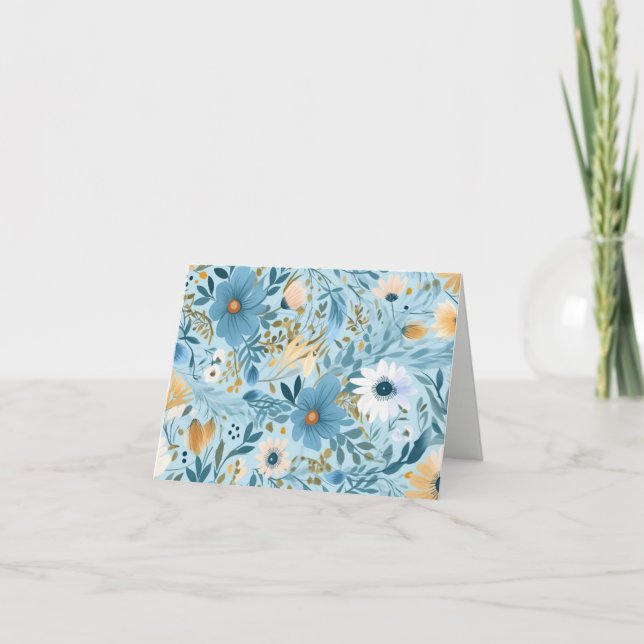 Summer Daisy Meadow Letterpress Thank You Card (Front)