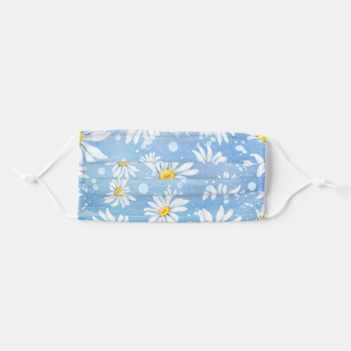 summer daisy on blue adult cloth face mask