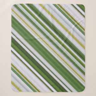 Summer Daisy White and Green Stripe Sherpa Blanket