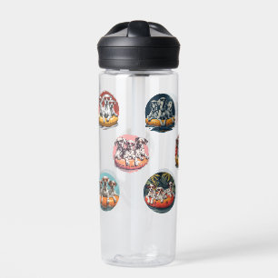 Summer Dalmatian Dogs In Pool Floaties Water Bottle