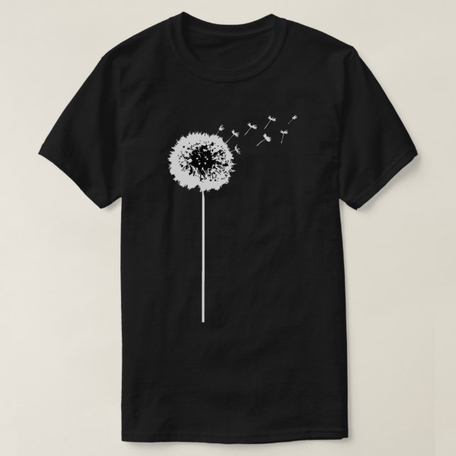 Summer Dandelion Blowing Wind Seeds Graphic Art Il T-Shirt (Design Front)