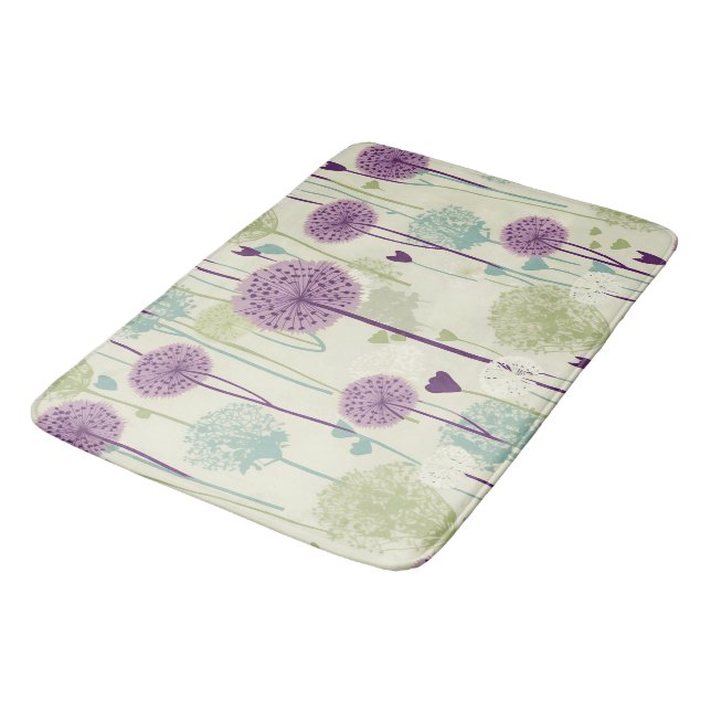 Summer Dandelion Design Bath Mat (Angled)