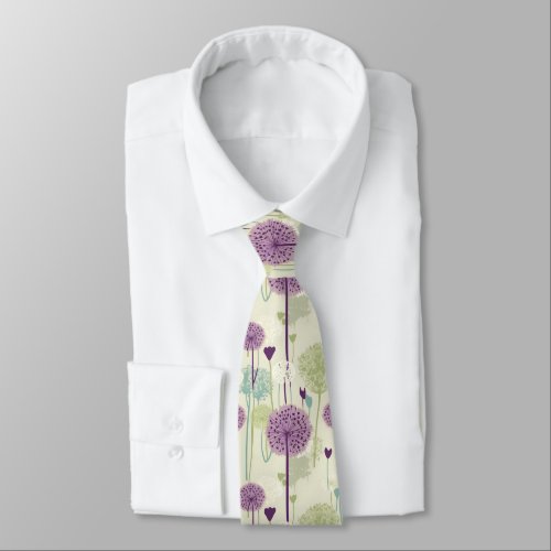 Summer Dandelion Design Neck Tie