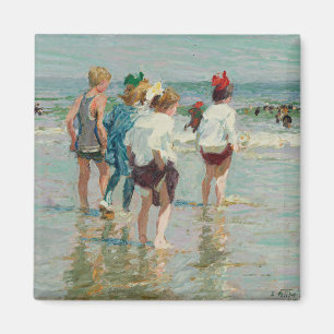 Summer Day at Brighton Beach (by E.H. Potthast) Magnet