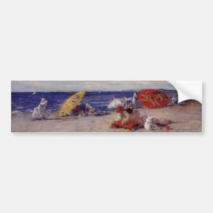 Summer Day at the Seaside (Beach Landscape) Bumper Sticker