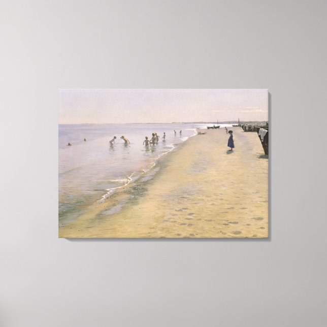 Summer Day at the South Beach of Skagen, 1884 Canvas Print (Front)