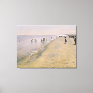 Summer Day at the South Beach of Skagen, 1884 Canvas Print