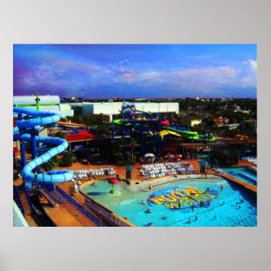 Summer Day At Waterpark in Tropical Daytona Beach Poster