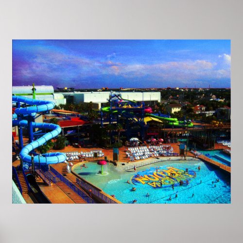 Summer Day At Waterpark in Tropical Daytona Beach Poster