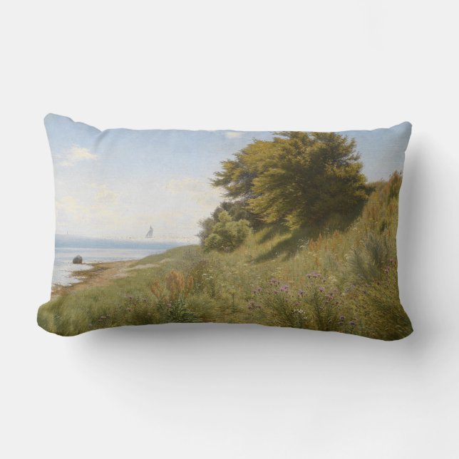 Summer Day by the Sea (by Ludvig Kabell) Lumbar Pillow (Front)