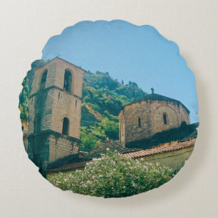 Summer day in Kotor - Montenegro Round Pillow