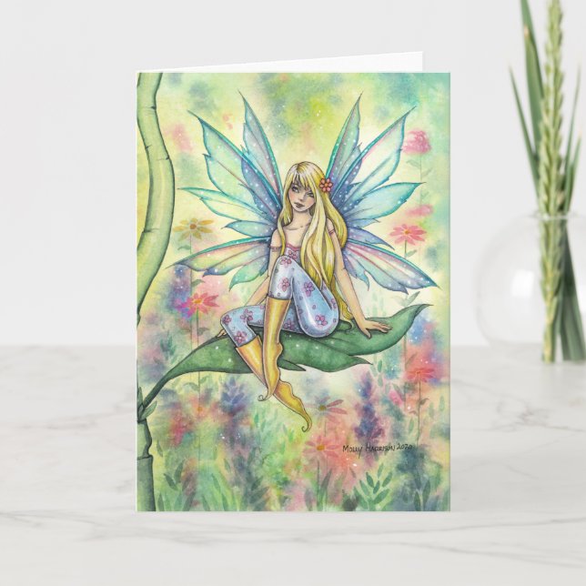 Summer Day Sweet Flower Fairy Art Card (Front)