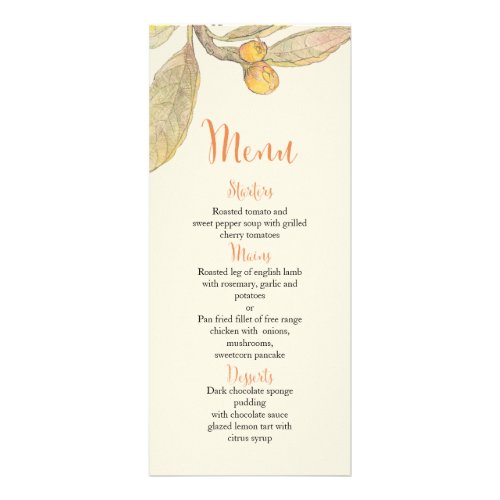 Summer Day  Vintage Botanical Wedding Menu